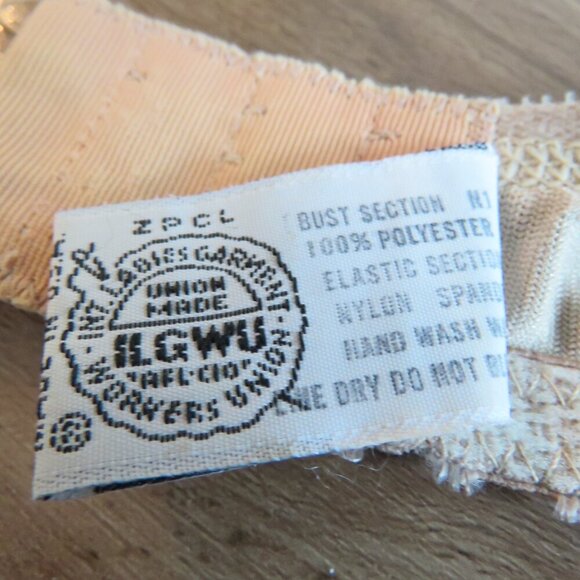 VINTAGE MINIMZER BY LILYETTE Satin Embroidered Bra in Nude Beige - Size 36B - Picture 15 of 15